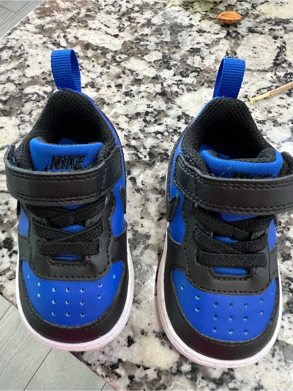 Nike Kids Black and Blue Velcro Sneakers